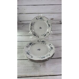Johann Haviland Blue Garland Bread Plates Set of 4 Bavaria Germany Platinum